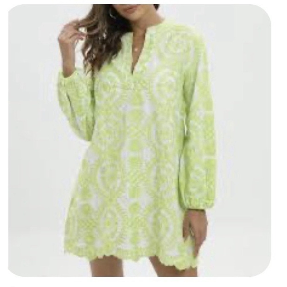 Sunday Up Tunic Green And White Dress Size Small